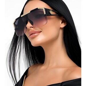 Oversized Fashion Sunglasses Sports Driving Glasses‎ Gradient Women UV400 Lentes
